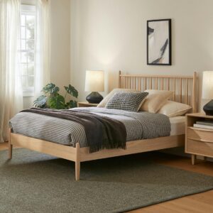 Lenia Full Bed - White Oak
