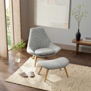 Gable High Armchair & Ottoman Set