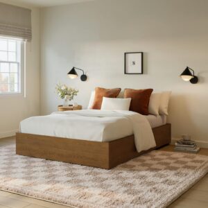 Leif Full Platform Storage Bed - Smoked Oak