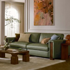 Tan France Kagan Leather Sofa