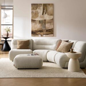 Tovi Performance Boucle 4-Piece Sectional Couch with Ottoman