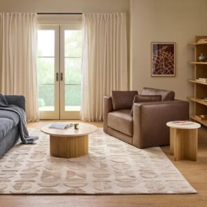 Waard 8 x 10 Rug - Beige Geometric Circle