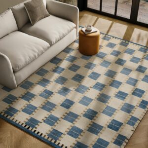 Jaris 8 x 10 Rug - Blue Quilt Checks