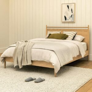 Lenia Queen Panel Bed - White Oak