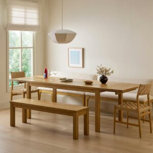 Ashford 66" - 102" Solid Wood Extendable Dining Table - Brushed Natural Oak