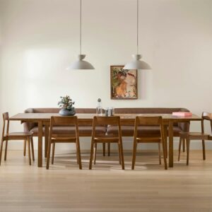Ashford 84" - 120" Extendable Solid Wood Dining Table - Brushed Smoked Oak