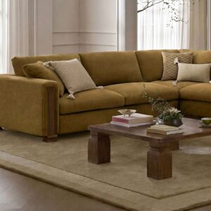 Tan France Kagan Extended Sofa with Ottoman