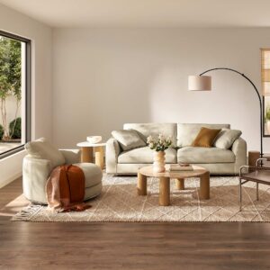 Hamilton Leather Round Swivel Armchair