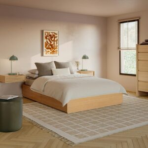 Leif Full Platform Storage Bed - White Oak