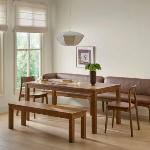 Ashford 66" - 102" Solid Wood Extendable Dining Table - Brushed Smoked Oak