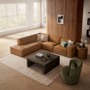 Jonathan Leather Extended Side Chaise Sectional