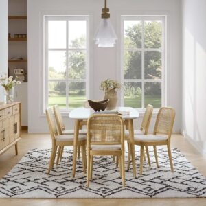 Edith Cane Chair, White Wash