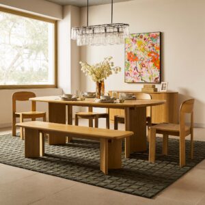 Posey Dining Table with Bench Set
