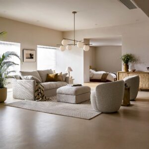 Agnes Slipcover Storage Couch with Ottoman