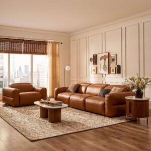 Jaron Leather Recliner Extended Sofa