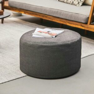 Olara 25" Indoor/Outdoor Pouf - Met Black