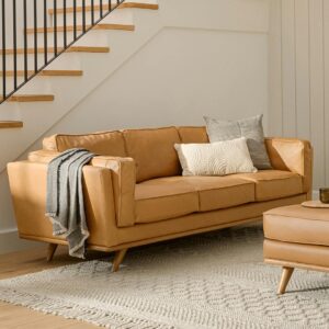 Timber 90" Leather Sofa - Charme Tan