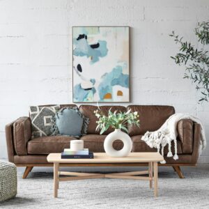 Timber 90" Leather Sofa - Charme Chocolat