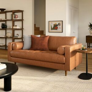 Sven 72" Tufted Leather Loveseat - Salerno Tan