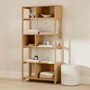 Mysen 34" Bookcase, Tall - Natural Oak