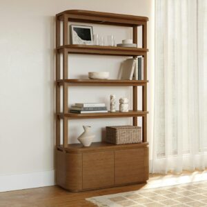 Maren 42" Shelving Unit with Storage - Smoked Oak