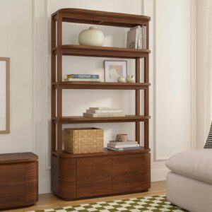 Maren 42" Shelving Unit with Storage - Walnut