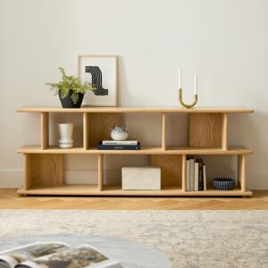 Lafora 72" Bookcase, Short - Natural Oak