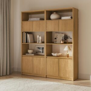 Kouva 72" Modular Bookcase Set - Natural Oak