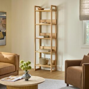 Lilya 23" Shelving Unit, Narrow - White Oak