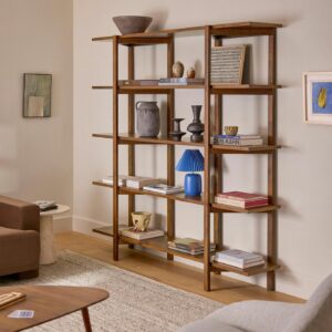 Zander 75" Shelving Unit - Walnut