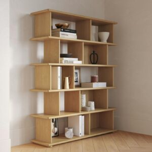 Lafora 53" Bookcase, Tall - Natural Oak