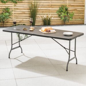 6ft Rattan Effect Garden Table