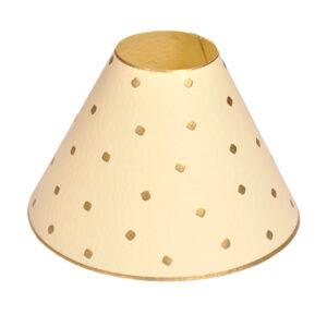 Cream with Gold Dots Card Candle Shade