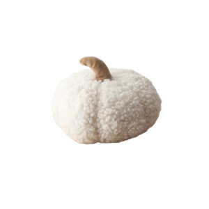 Large Sherpa Pumpkin Decoration - White