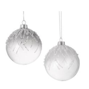 Silver glass frosted bauble