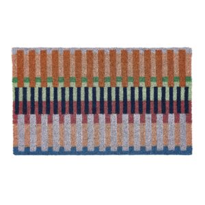 Abstract Bright Striped Coir Outdoor Doormat