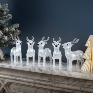 Acrylic Reindeer Lights – Set of 5
