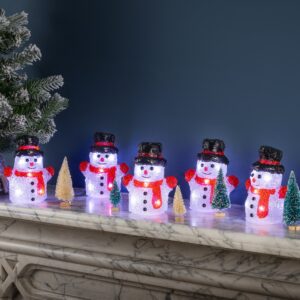 Acrylic Snowman Lights – Set of 5