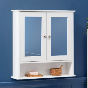 Clovelly White Double Mirrored Cabinet