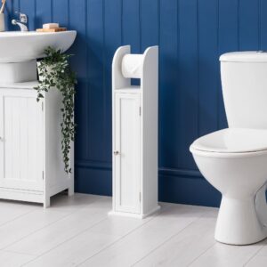 Clovelly White Toilet Roll Holder Cabinet