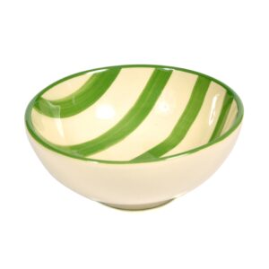 Green Striped Porcelain Bowl