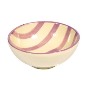 Lavender Striped Porcelain Bowl