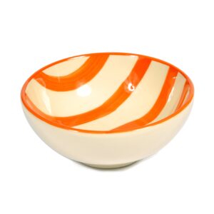 Orange Striped Porcelain Bowl