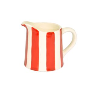 Red Stripe Ceramic Milk Jug