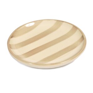 Taupe Striped Porcelain Mini Plate