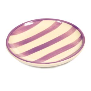 Lavender Striped Porcelain Mini Plate