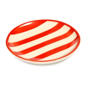 Red Striped Porcelain Mini Plate