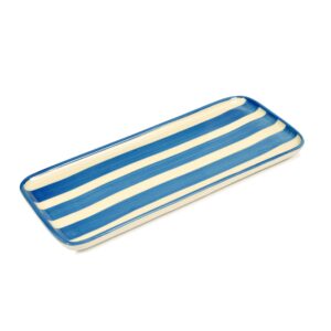 Blue Striped Porcelain Tray