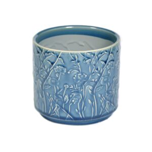 Navy Floral Ceramic Planter Small