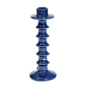 Navy Ceramic Candlestick